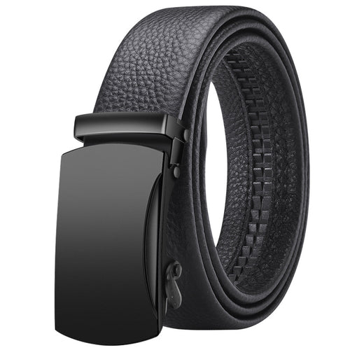 Men’s Automatic Buckle Business Belt – Premium PU Leather | 120cm