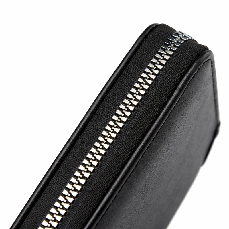 Men’s Zip Short Wallet – Japanese & Korean Style PU Leather