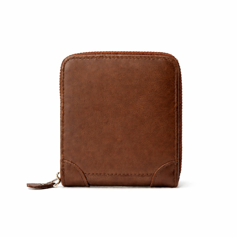 Men’s Zip Short Wallet – Japanese & Korean Style PU Leather