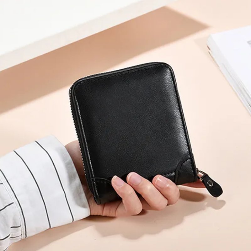 Men’s Zip Short Wallet – Japanese & Korean Style PU Leather