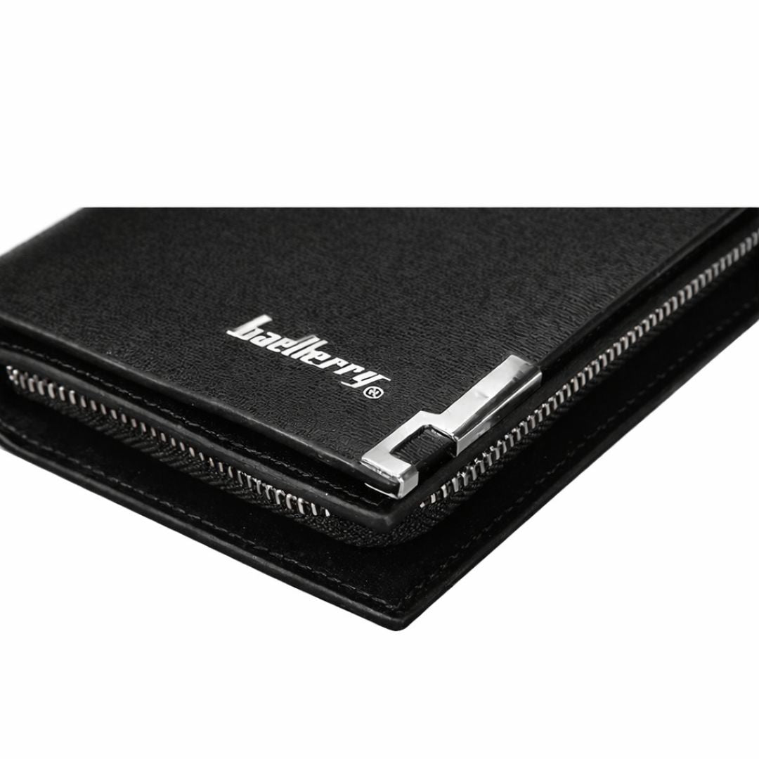 Unisex Long PU Leather Wallet with Zipper & Multi-Card Slots