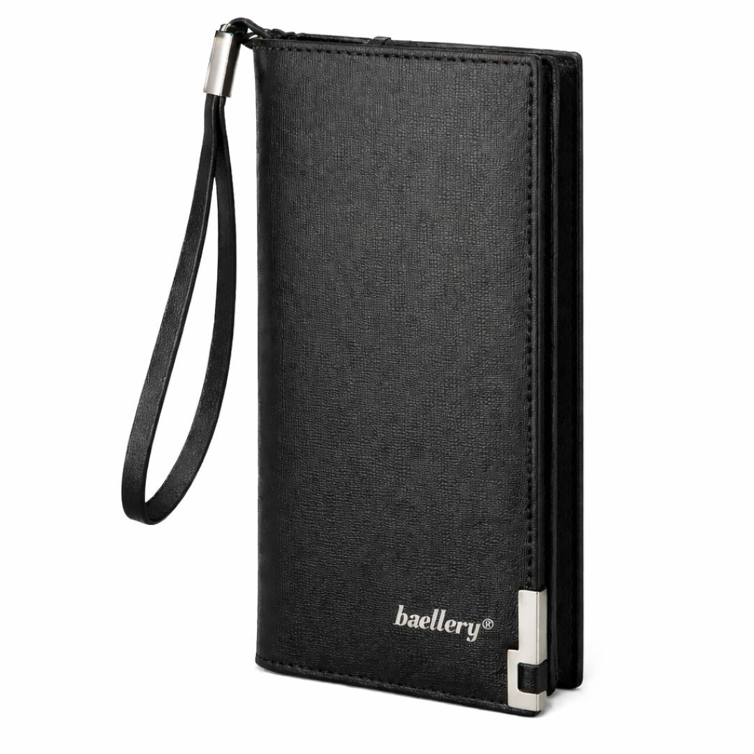 Unisex Long PU Leather Wallet with Zipper & Multi-Card Slots