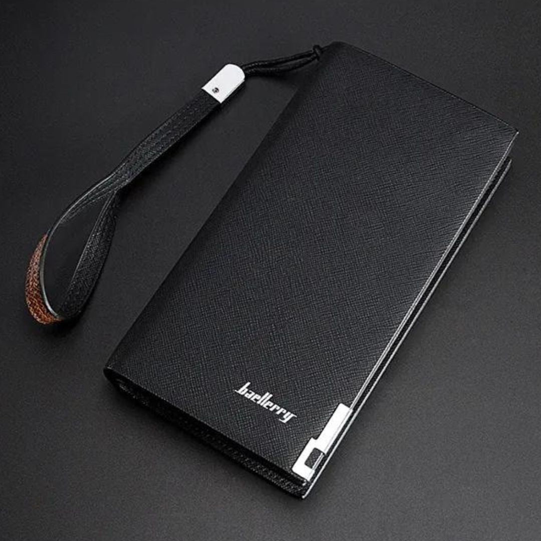 Unisex Long PU Leather Wallet with Zipper & Multi-Card Slots