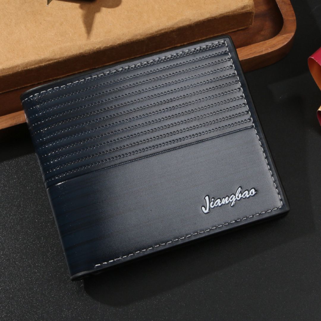 Men’s Retro PU Leather Short Wallet – Slim Coin & Card Holder