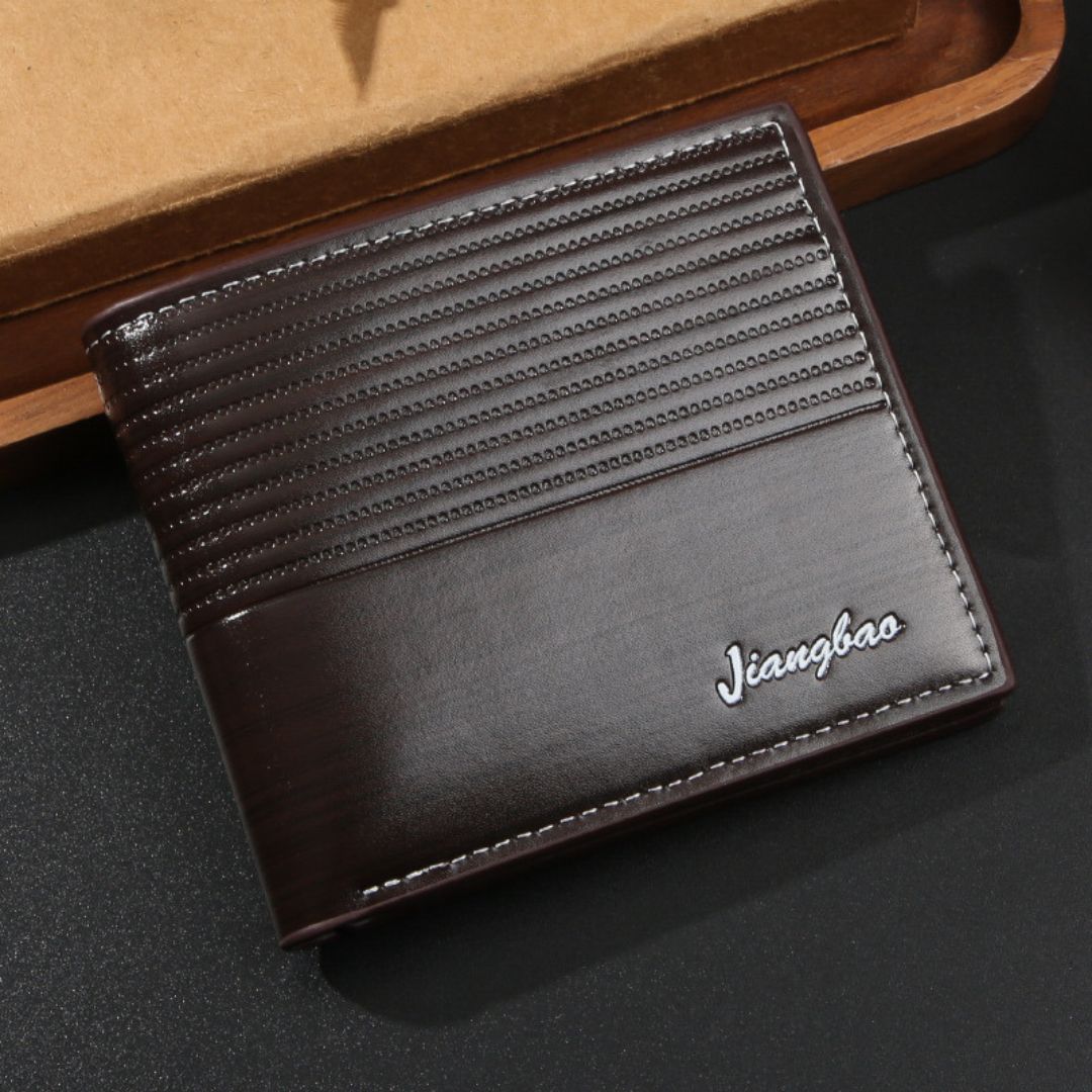 Men’s Retro PU Leather Short Wallet – Slim Coin & Card Holder