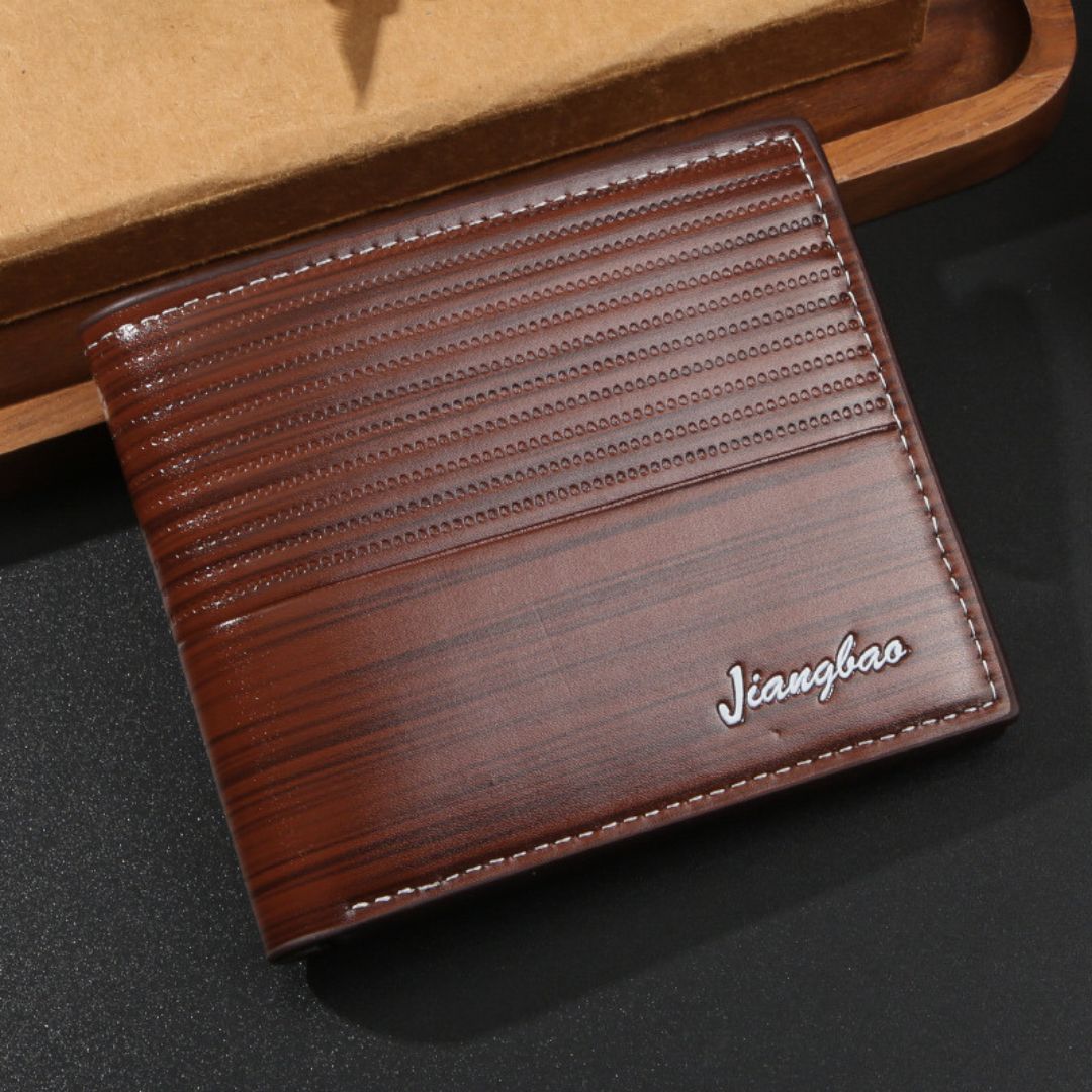 Men’s Retro PU Leather Short Wallet – Slim Coin & Card Holder